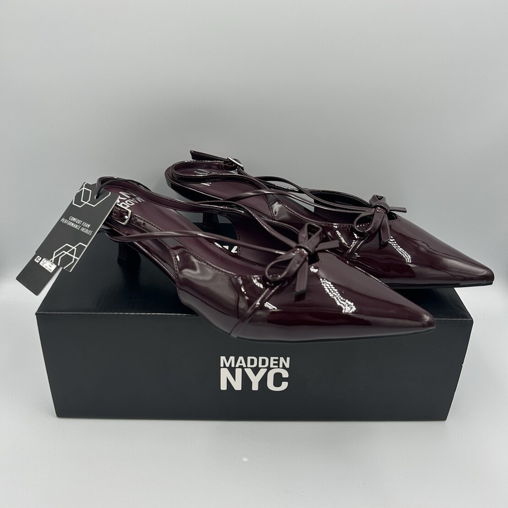 Women's Vixen Bow Slingback Kitten Heel Pumps Size 9 NEW
